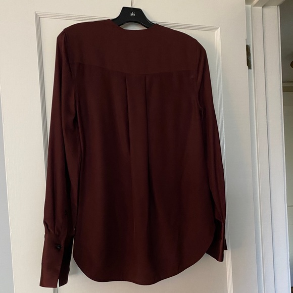 rag & bone Max Silk Blouse - XS - Burgundy - Picture 7 of 13
